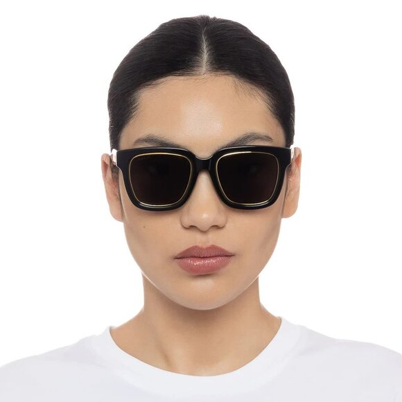 Gucci GG1136SA 001 Sunglasses Black/Gold Grey Square Women GG 1136SA main image 9